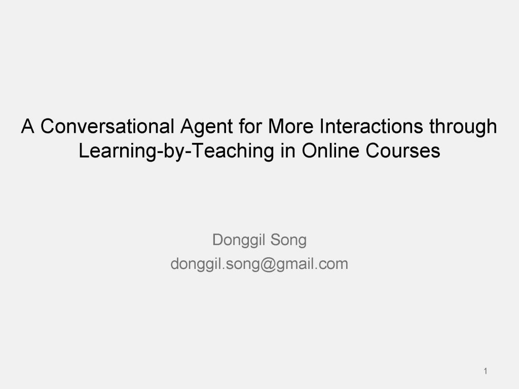 A Conversational Agent For More Interactions Through Learning By Teaching In Online Courses Einbrain